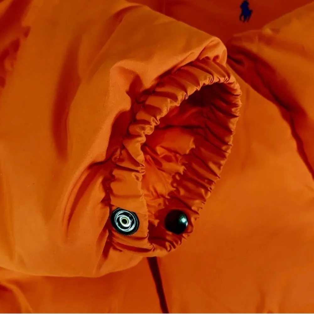 Men's Polo Ralph Lauren Orange Long Down Fill Puffer Coat Large NWT - Picture 10 of 16